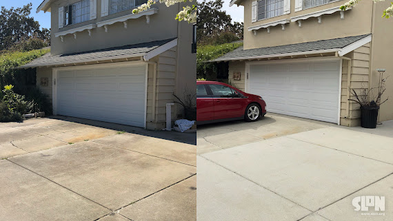 Concrete garage cleaned in Los Altos, CA