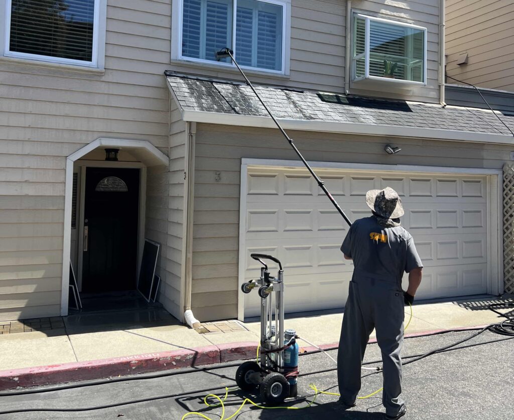 Cleaning a window in Silicon Valley, CA