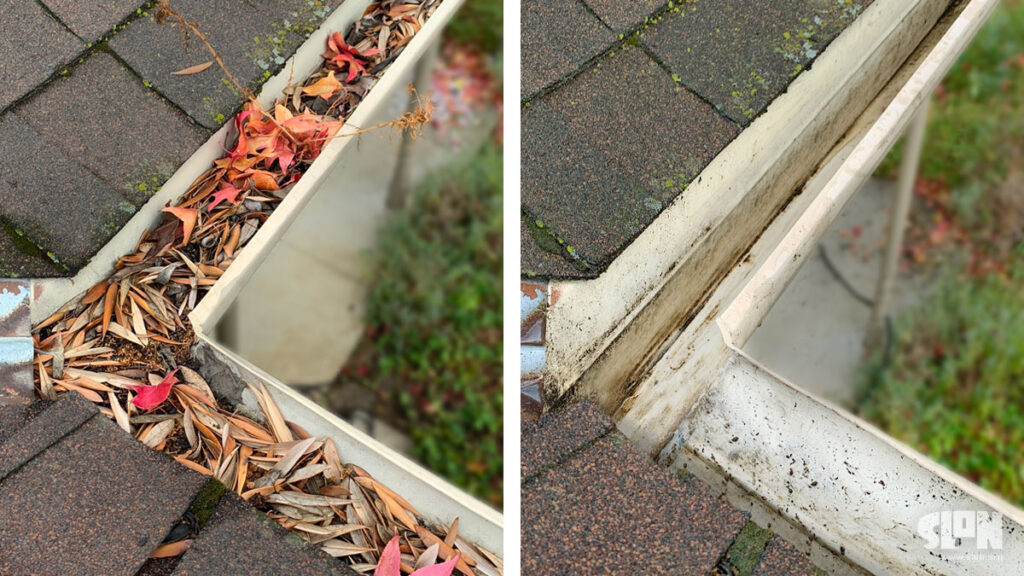 Professional gutter cleaning by Slon Exterior Care in San Jose