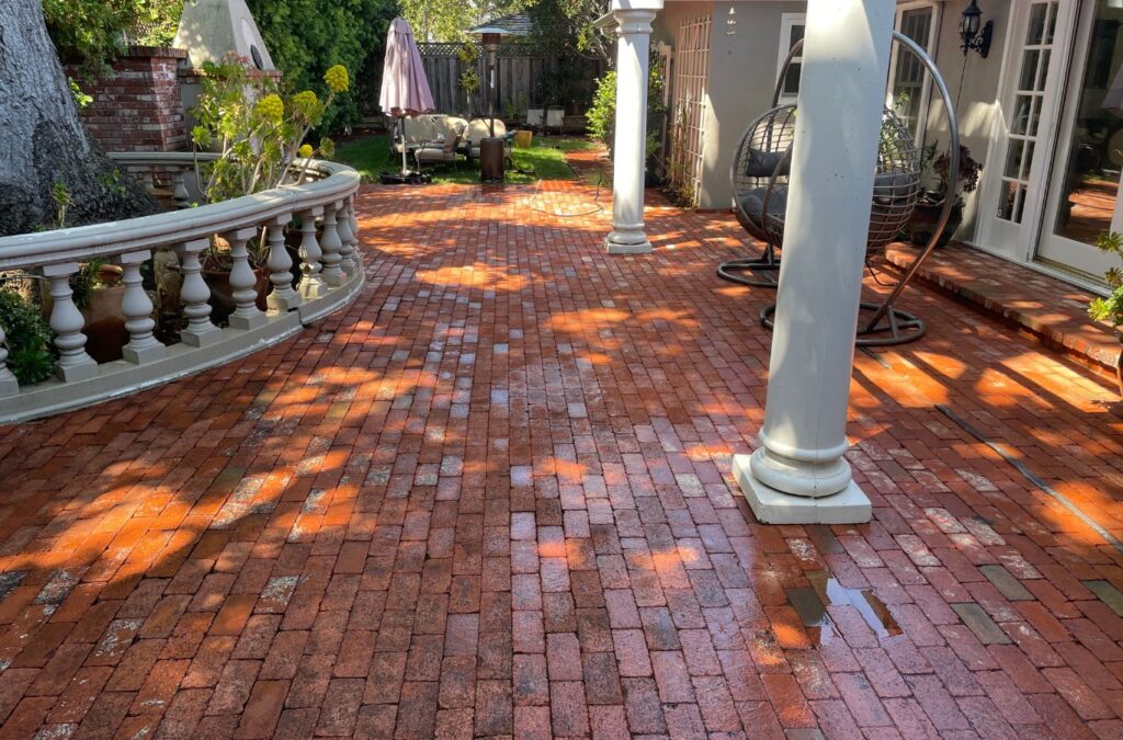 Slon Exterior Care team improving the curb appeal of a Mountain View home through expert pressure washing.