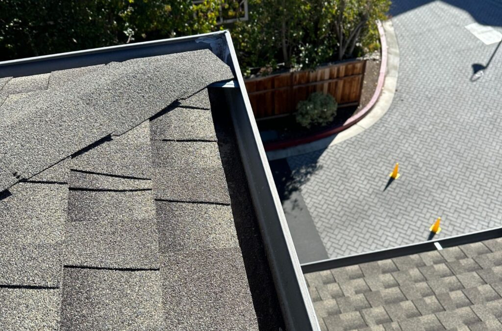 A Slon Exterior Care technician performing gutter cleaning in Santa Clara, CA, showing our commitment to reliable service. Gutter Cleaning Near Me.