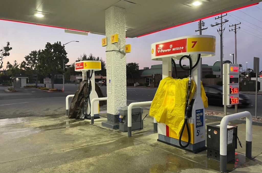 Slon Exterior Care expert completing gas station cleaning in Newark, CA with advanced tools and proven skill, delivering reliable results and trusted local service. Gas Station Cleaning Near Me.